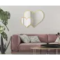 LUSTRO GLAM DOUBLE HEART 65X2X50 cm (WYMIARY WEWNĘTRZNE 60X45 cm)
